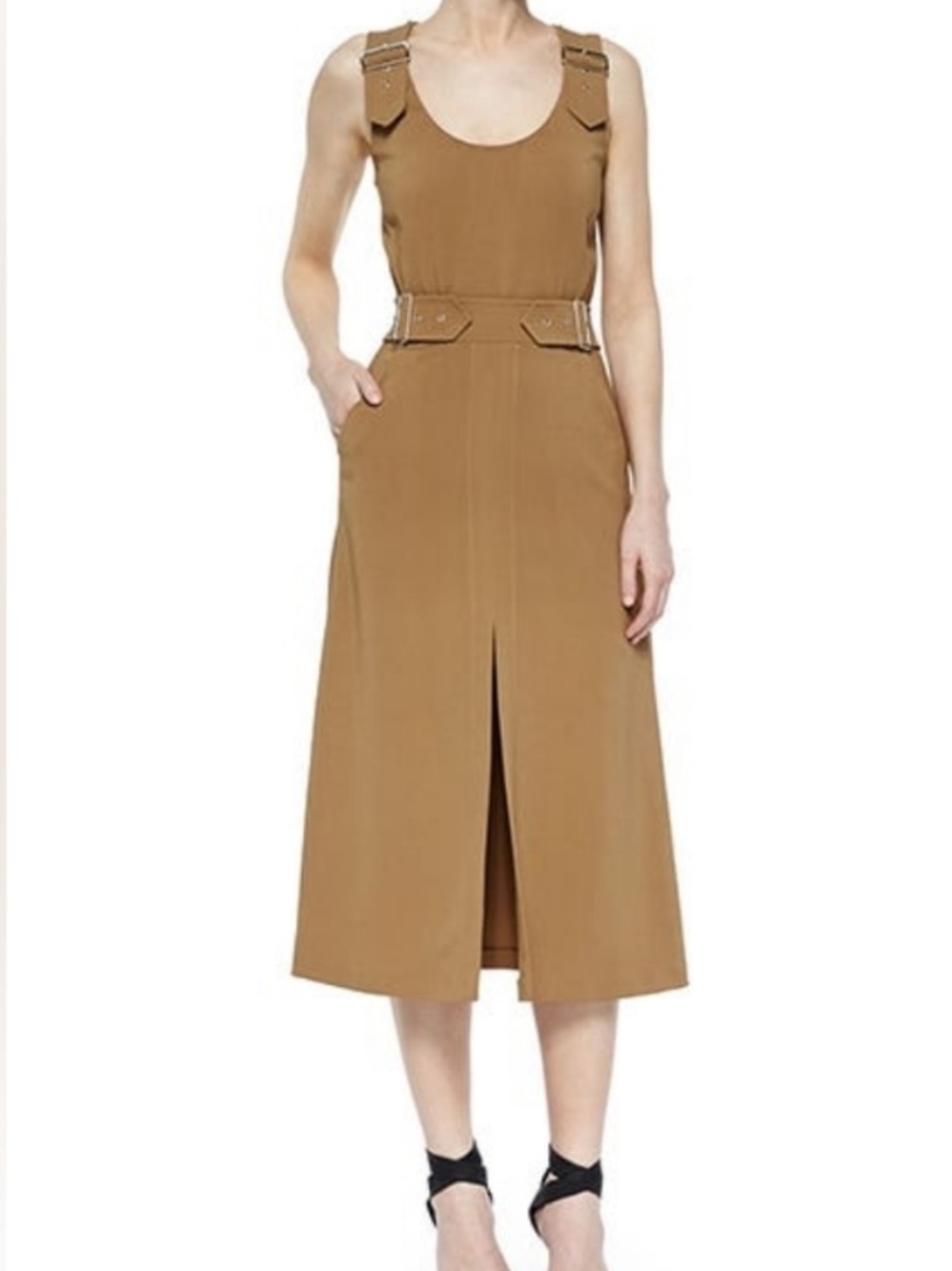 A.L.C. Alice Beige / Khaki / Tan Dress With Pockets And Belt Details Size 6